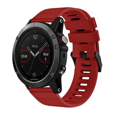 B-STRAP Silicone Acton remen za Garmin Fenix 5 / 6 / 6 Pro / 7 / 8 47mm / E, dark red