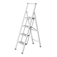 WENKO Bijele sklopive ljestveo Ladder, visina 153 cm