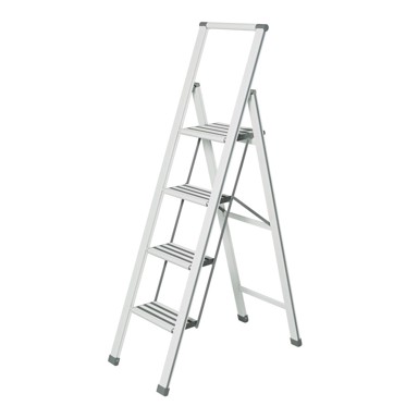 WENKO Bijele sklopive ljestveo Ladder, visina 153 cm