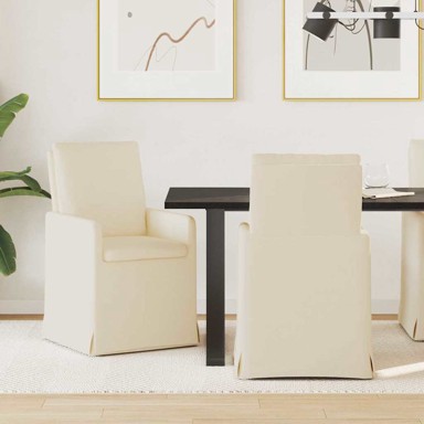 Blagovaonske stolice, 57 x 67 x 98 cm, laneno platno, bež, 2 kom