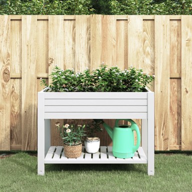 Povišena vrtna gredica bijela 110 x 45 x 79 cm od polipropilena