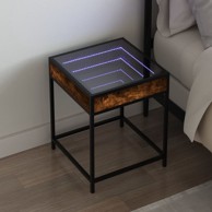 Noćni ormarić s beskonačnim LED boja hrasta 40 x 40 x 51 cm