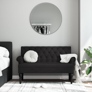 Klupa s naslonom crna 120 x 62 x 75,5 cm od tkanine