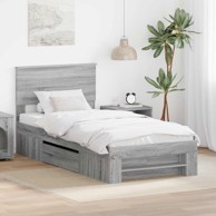 Krevetna konstrukcija 80 x 200 cm konstruirano drvo, siva sonoma