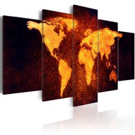 Slika Map of the World Hot lava 200x100