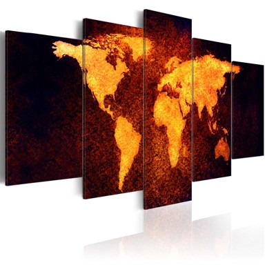 Slika Map of the World Hot lava 200x100