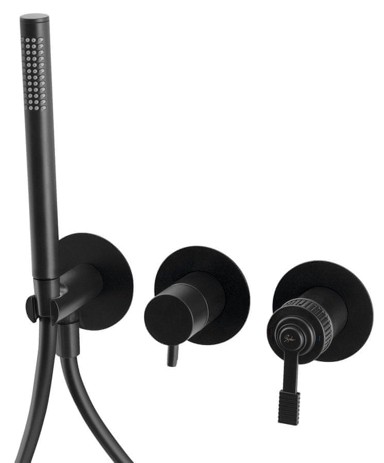 SAPHO Ugradbena tuš/kada miješalica Versi, ručni tuš, 2 izlaza, crna mat