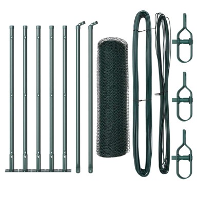 Šesterokutna ograda, 0.4x10 m, čelik, zelena  