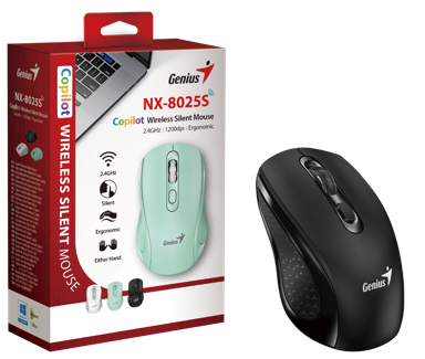 GENIUS Računalni miš NX-8025S 31030048400, bežični, optički, tihi, crna
