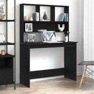 Radni stol s policama, 102 x 45 x 148 cm, konstruirano drvo, crni hrast