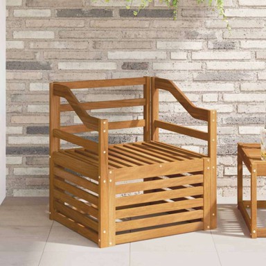 Set vanjskih sofa, čvrsto drvo akacije, 67 x 63 x 73 cm, prirodna, nagnuti dizajn