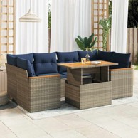 7-dijelni set vrtnih sofa od poliratana, sivi