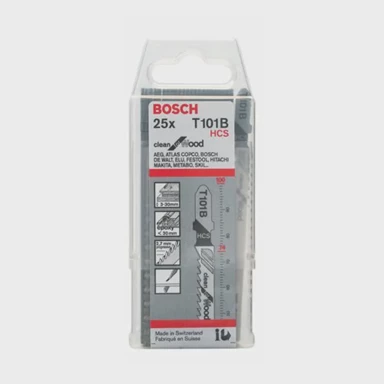 BOSCH Listovi ubodne pile T 101 B Clean for Wood, duljina 100 mm, drvo, 25 kom