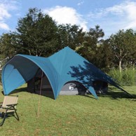 Teepee šator s krovom 600 x 600 x 347 cm, plava/siva