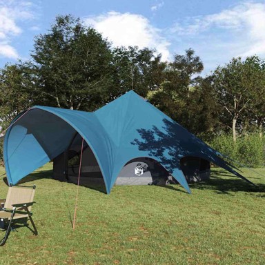 Teepee šator s krovom 600 x 600 x 347 cm, plava/siva