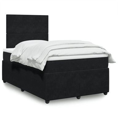Krevet box spring s madracem crni 120 x 190 cm baršunasti