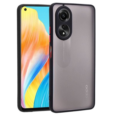 Silikonska maskica za Oppo A78 5G, sa zaštitom za kameru, prozirna / crna