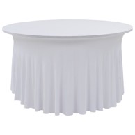 Rastezljive navlake za stol 120 x 74 cm, 2 kom, duge, bijele