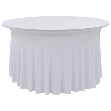 Rastezljive navlake za stol 120 x 74 cm, 2 kom, duge, bijele