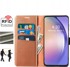 Novčanik + zaštitna futrola od kaljenog stakla smeđe boje za Samsung Galaxy A54 5G