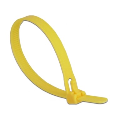 DELOCK Kabelske vezice 200x7,5 mm za višekratnu upotrebu, žute, pakiranje/100 18759