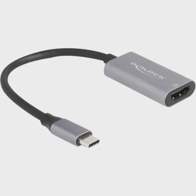 DELOCK USB adapter, USB-C male na HDMI female, 8K, 30Hz, 15 cm, HDR i HDCP, crno/siva