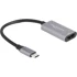 DELOCK USB adapter, USB-C male na HDMI female, 8K, 30Hz, 15 cm, HDR i HDCP, crno/siva