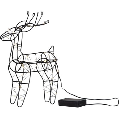 STAR TRADING Crni svjetlosni ukras s božićnim motivom Indy 