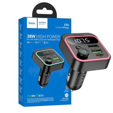HOCO FM modulator E85 Tiger, Bluetooth, 12/24V, 2xUSB, PD QC3.0 20W