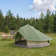 Tipi šator s krovom, 700 x 700 x 395 cm, poliester i čelik, zeleni