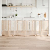 Vrata za pse s vratima sklopiva, 6 panela, 50 x 90 x 2 cm, crna