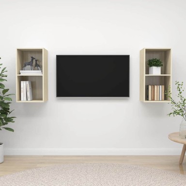 Zidni TV ormarići, 2 kom, boja hrasta sonoma, konstruirano drvo