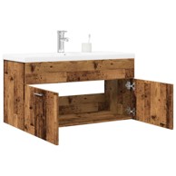 Kupaonski ormarić za umivaonik s ugradbenim umivaonikom, 90 x 38,5 x 46 cm, staro drvo