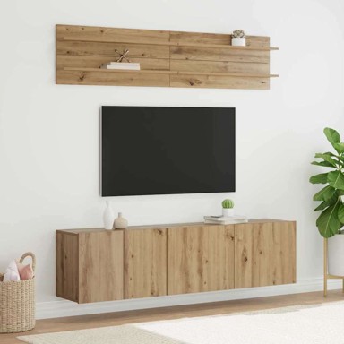 TV jedinice, zidne, 6 kom, konstruirano drvo, hrast artisan