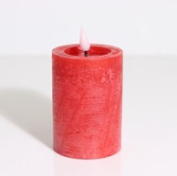 Svijeća s LED plamenom, 7x10cm, crvena