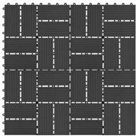 Pločice za trijem 11 kom WPC 30 x 30 cm 1 m² crne