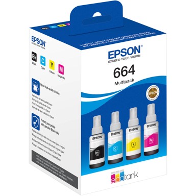 EPSON Tinta za printer EcoTank 4-colour Multipack T 664 T 6646