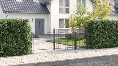 Vrtna vrata s vrhom koplja, 100 x 400 cm, crna  