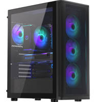 ENDORFY Kućište Ventum 400 ARGB, Full tower, 4x 120 mm PWM ARGB ventilator, crna