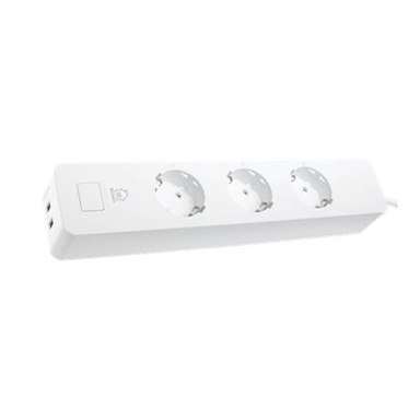 DELTACO Pametni naponski kabel SH-P03USB2, 3 utičnice, 2xUSB-A, WiFi, 1,5m, bijela