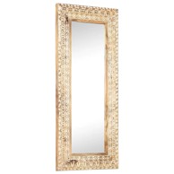 Ručno izrezbareno ogledalo 110 x 50 x 2,6 cm masivno drvo manga