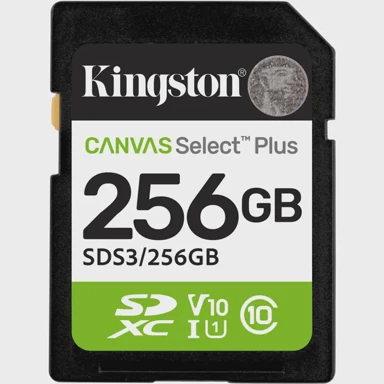 KINGSTON Memorijska kartica SDXC Canvas Select Plus, 256GB, UHS-I, U1, Class 10, V10