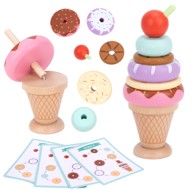 WOOPIE Drvena Montessori slagalica, slastičarnica, 12 komada