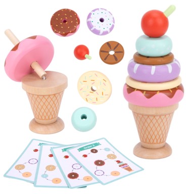 WOOPIE Drvena Montessori slagalica, slastičarnica, 12 komada