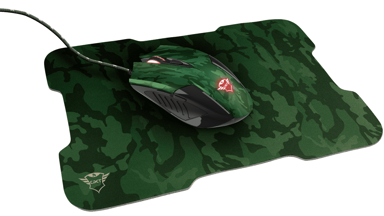 TRUST Gaming miš GXT 781 RIXA + podloga, maskirno zelena