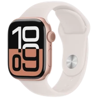 APPLE Pametni sat S10, 42mm, zlatna, rozi gumeni remen, S/M
