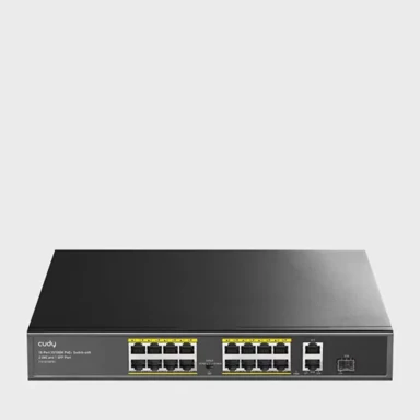 CUDY Switch FS1018PS1 Fast Ethernet, PoE, sivi