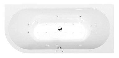 POLYSAN Hidromasažna kada, Viva r, 175x80 cm, asimetrična, Active Hydro-Air, kromirana, akrilat