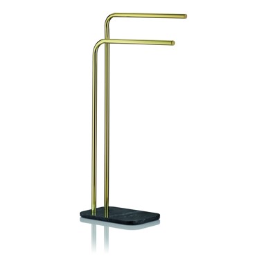 KELA Držač za ručnike od crnog mramora Liron