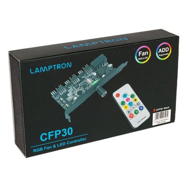 LAMPTRON Kontroler ventilatora i RGB LED za PCI utor CFP30, crni LAMP-CFP30B